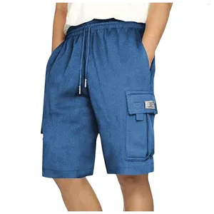 Pantalon masculin pour hommes shorts de cargaison tendance athleisure mobro elastic quart fashion classique mince crampon taille