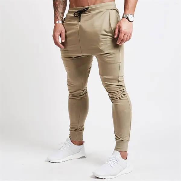Pantalones para hombres para hombre Casual Jogger Algodón Cargo Cordón Clout Daño grande y alto para hombres con puño