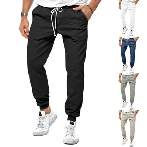 Pantalons pour hommes hommes décontracté Joggers pantalons de survêtement Cargo lâche pantalon de sport actif couleur unie automne hiver salopette hommes