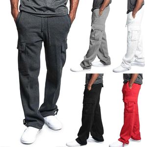 Herenbroeken Herencasual broek met meerdere zakken joggen en sportbroeken losse stretch broek heren wol recht pantsl2405