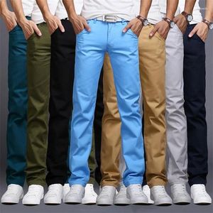 Pantalones para hombres para hombre Casual Slim Fit Strech Traje de negocios Color sólido Cremallera recta