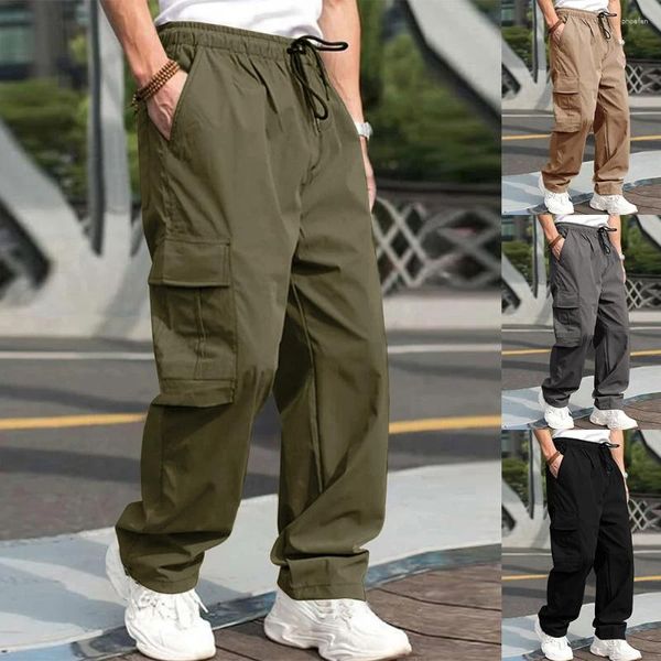 Pantalones para hombres Estilo casual para hombre Otoño Formato juvenil Moda Slack Retro Transpirable Cómodo Smart Color Sólido Pantalones para hombres