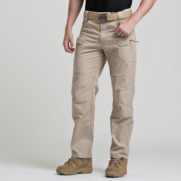 Pantalones para hombres Hombres Ciudad Táctica Multi Bolsillos Cargo Elasticidad Militar Combate Pantalón de algodón SWAT Ejército Slim Fat Casual Pantalones XL