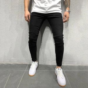 Pantalons pour hommes Jeans skinny classiques pour hommes Pantalons de jogging Couleur unie Double poche Compression Denim Sports de plein air Loisirs Streetwear