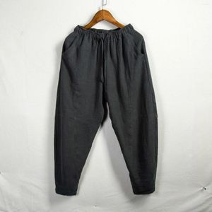 Pantalons pour hommes Coton et lin pour hommes Couleur unie Casual Sports japonais Slim Feet Training For Man M 1