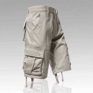 Pantalones para hombres pantanos cortos de carga de algodón múltiples múltiples pantalones tácticos deportes senderismo casual pantalones cortos moda y2k ropa masculina y240422