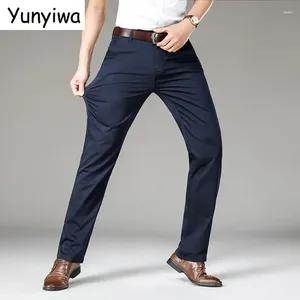 Pantalon masculin masculin coton stretch décontracté pantalon masculin long homme long droit de haute qualité 5 couleurs plus taille pantalon de taille 42 44 46