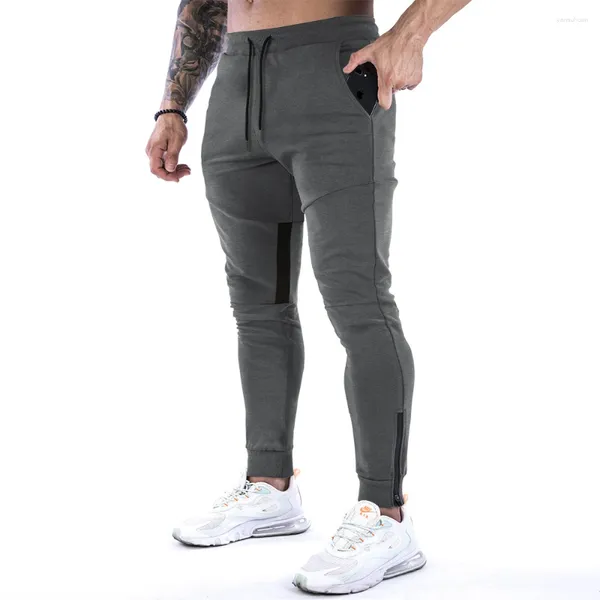 Pantalons pour hommes Hommes Coton Gym Plus Taille Courir Gris Foncé Joggers Streetwear Casual Sport Pantalon Mâle Formation Fitness Pantalon De Survêtement