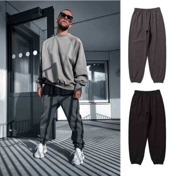 Pantalon masculin pantalon de sport en coton joggeurs hip hop style épais gris foncé lâche stwear pantalon de course à pied entraînant un pantalon de survêtement ouest t240507