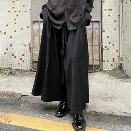 Herenbroeken Heren Dark Knight-stijl Japanse genderloze culottes Benodigdheden Paar Middellange lengte Retro Los Casual Effen Kleur