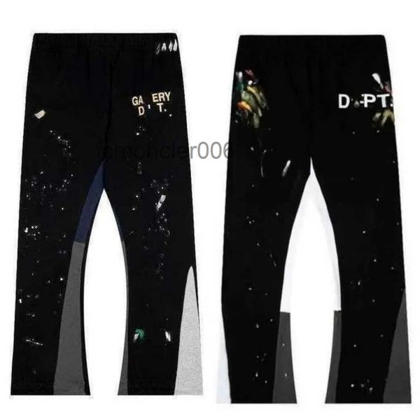 Pantalons pour hommes Mens Designer Galeries Pantalons de survêtement Dept Moucheté Encre Graffiti Lettre Imprimer Coton Femmes Couple Pantalon Lâche Casual Droite Automne S-XL U0N5