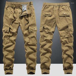 Pantalons pour hommes Hommes Cordon Harajuku Cargo Pantalon Pantalon de survêtement Mâle Pantalon décontracté Solide Jogger Multi Poche Slim Fit Hip Hop Harlan