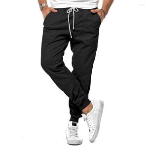 Herenbroeken Herenleggings met trekkoord Zak Casual joggers Joggingbroek Cargo Losse actieve sportbroek Effen mode