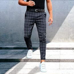 Pantaloni da uomo Pantaloni da uomo alla moda dritti casual scozzesi larghi con cerniera Pantaloni da tasca per il tempo libero di grandi dimensioni Abiti da lavoro ufficiali