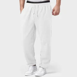 Herenbroeken Heren Fleece gevoerde joggingbroeken Wijde rechte pijpen Pant Bottom Joggers Workout Hoog getailleerde yoga met zakken