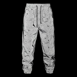 Pantalon pour hommes Mens imprimé géométrique réfléchissant Jogger Sweapants Pantalon fluorescent Harajuku Hip Hop Dance Festival Rave Night Sport 230202