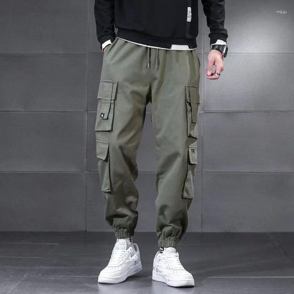 Pantalons pour hommes hommes vert Cargo hommes haute qualité mode pantalons de survêtement hanche pantalon survêtement taille élastique crayon Style japonais 5XL