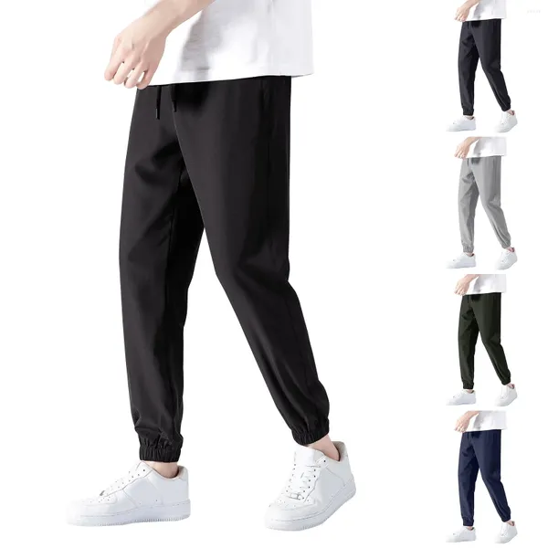 Pantalones para hombres Guardia para hombre Suelto Hielo Seda Sólido Deportes Leggings Monedero Durmientes 44x30 Athletic Fit Hombres Fuzzy