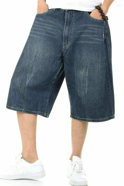 Pantalones para hombres hombre hip-hop capri jeans pantalones cortos de mezclilla