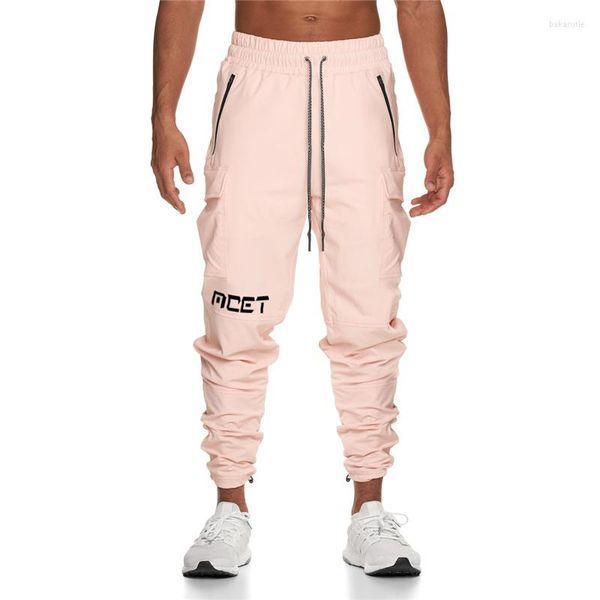 Pantalones de hombre Pantalones de chándal para hombre Pantalones de chándal para hombre Gimnasios Entrenamiento Fitness Pantalones de algodón Hombre Moda casual Flaco Diseño de cremallera de pista