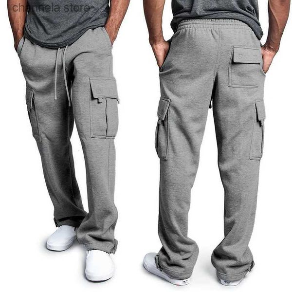 Pantalones para hombres Pantalones de chándal para correr para hombre Casual Running Gimnasios negros Pantalones de chándal con cordón Pantalones de carga con cordón Joggers Streetwear Pantalones deportivos T240227