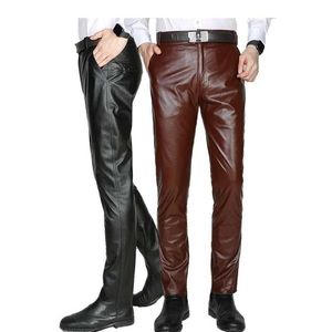 Pantalon pour hommes pantalon en cuir automne et hiver un pantalon de laine authentique pantalon épais épais un couches jeansl2405