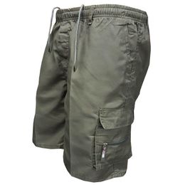 Herenbroeken heren mti pocket lading lading casual katoenen knie lengte militaire mannen losse leger tactische shorts homme zomer joggingbroek c19041901 dhb2q