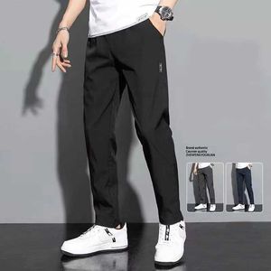 Herenbroeken heren broek 2024 Casual zakelijke stretch slanke fit elastische taille Koreaanse klassieke blauw zwart grijs mannelijk merk broek Q240525