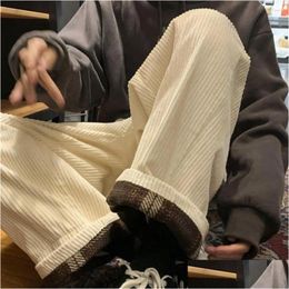 Pantalons pour hommes Pantalons pour hommes Pantalons décontractés pour hommes Couleur unie Épais P Cargo avec taille Dstring Jambe large Doux Chaud pour les déplacements Drop Livraison Otnkq