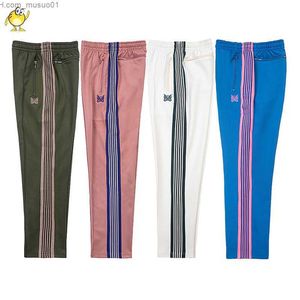 Heren broek heren broek lente herfst naalden vlinder borduurwerk gestreepte rechte mode joggers joggers heren mannen vrouwen casual awge broek 230328L2402