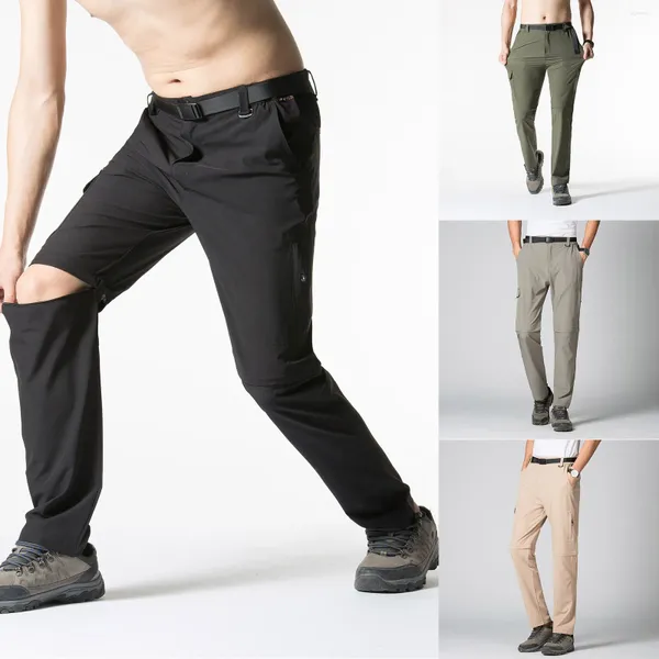 Pantalones para hombres para hombre secado rápido desmontable dos piezas sueltas de senderismo al aire libre para hombres