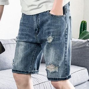 Heren broek heren shorts jeans denim hoge taille gescheurde gebroken gaten zomer voor mannen merk plus maat casual streetwear