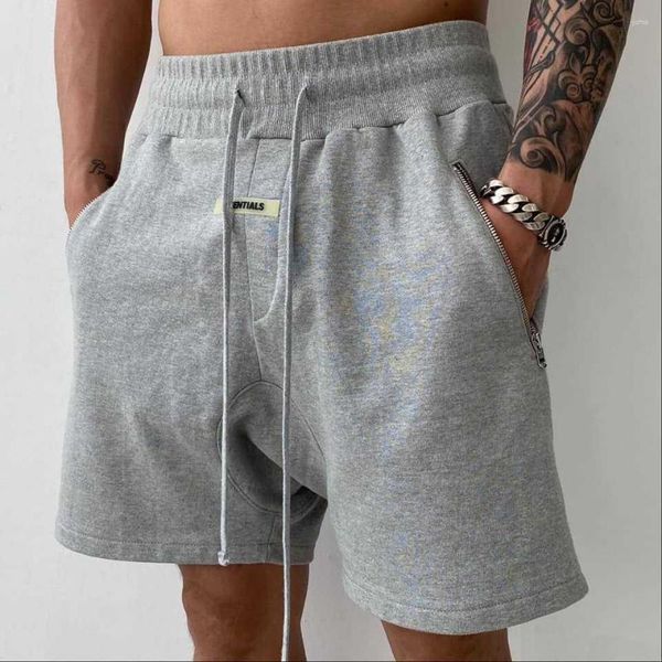 Pantalons pour hommes Shorts pour hommes Sports d'été Fitness Hanging Crotch Trend Loose Zipper Bag For Men