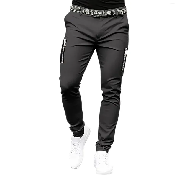 Pantalones para hombres para hombre Slim Fit Casual Tubo recto Retro Cremallera Artificial Bolsillo Hip Hop Streetwear Monos Traje Ropa