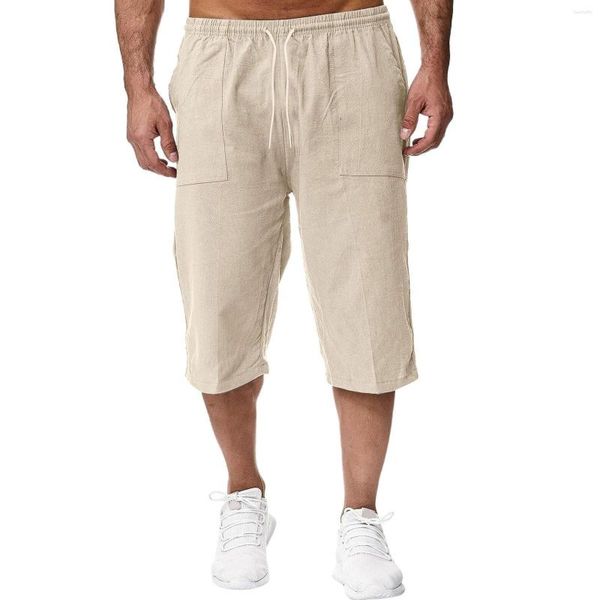 Pantalons pour hommes Couleur unie Casual Sports japonais Pieds minces Hommes Jambe ouverte Pantalon avec poches en plein air