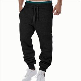 Pantalones para hombres hombres sólido deportes elásticos pantalones de chándal con cordón de cintura al aire libre pantalones al aire libre