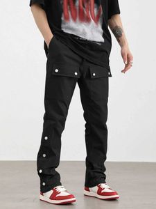 Herenbroeken Heren Mens vaste broek met multi -zakken comfortabele casual streetstyle broek voor heren Outdoor Activiteiten Herenkleding Y240522