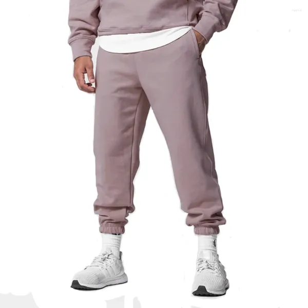 Pantalons pour hommes Pantalons de sport pour hommes épais 320g coton gymnase pantalons de survêtement joggeurs rose mâle entraînement décontracté entraînement fitness course respirant