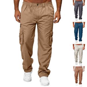 Pantalon masculin pour hommes sports et fitness pantalons masculins pantalon de poche multi-poche pantalon de produits lâches hanches populaires pantalon de jogging