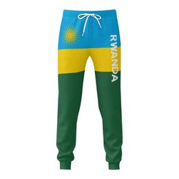 Pantalon masculin pour hommes pantalons de sport rwandan drapeau ceinture de poche jogger footballeur