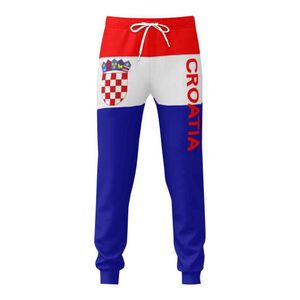 Herenbroek heren sport shirt badge kroatische vlaggen broek pocker pocker jogger voetbal multifunctioneel sport shirt drawstringl2405