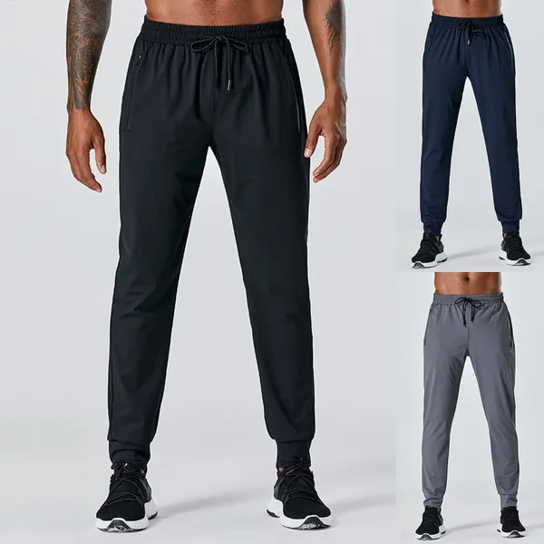 Pantalones para hombres para hombre Primavera y verano Seda de hielo suelta Correr al aire libre Fitness Yoga Ocio Recto 10 Star Track Corbata corta