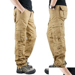 Pantalon masculin masculin cargo kaki militaire homme pantalon coton décontracté tactique grande taille armée pantalon militaire gouttes livraison dh1zh