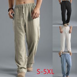 Pantalons pour hommes hommes été décontracté coton lin lâche cordon Yoga pantalon hommes vêtements pantalons De Hombre 230311
