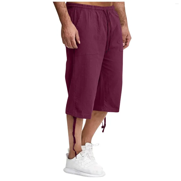 Pantalones para hombres para hombre verano casual algodón deportes de gran tamaño ropa de sudor de secado rápido pantalones cortos de carga pantalones recortados pantalones