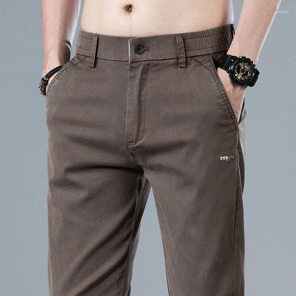 Pantalon masculin masculin glace d'été silk décontracté mid-jumestre pantalon d'affaires hétérosexuelle 3 couleurs mode homme confortable
