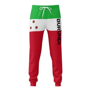 Pantalon masculin pantalon de survêtement burundi drapeau ceinture de poche jogger football sweat polyvalent avec drawcordl2405