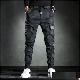 Pantalons pour hommes Pantalons de survêtement pour hommes Hommes Camouflage Élasticité Cargo militaire Dstring MTI Poches Bot Pantalon de jogging décontracté 230325 Drop Deliv Dhtsb