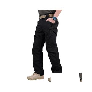 Herenbroeken heren tactische vracht mannen buiten waterdicht t gevecht militaire camouflagebroeken casual mti pocket mannelijk werk joggers drop dhc69