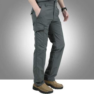 Herenbroek heren tactische multi -pocky militaire vaste kleur eenvoudige broek casual versie waterdichte snel drogen nieuwe dunne broek2405